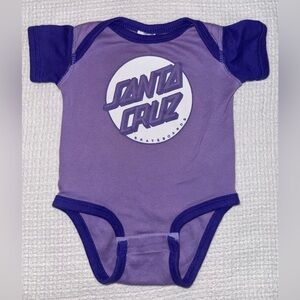 Santa Cruz Skateboards Baby Onesie in Purple and Dark Purple